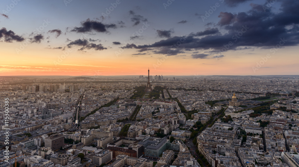 Panoramic view of Paris from Montparnasse Tower Panoramic Observation Deck