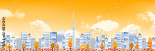 紅葉　秋　東京　背景