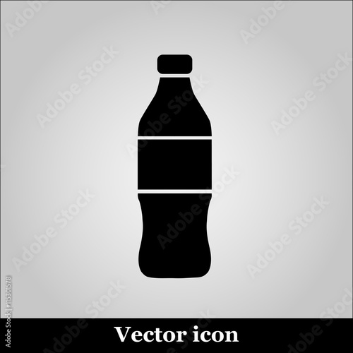 Bottle Icon on grey background, vector illustration