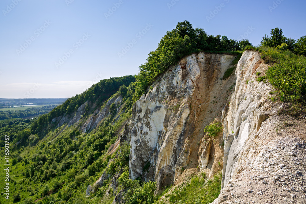 Chalky hills with vegetation in the middle of Russia. Chalky hills with vegetation in the middle of Russia.