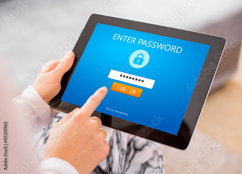 Entering password on tablet