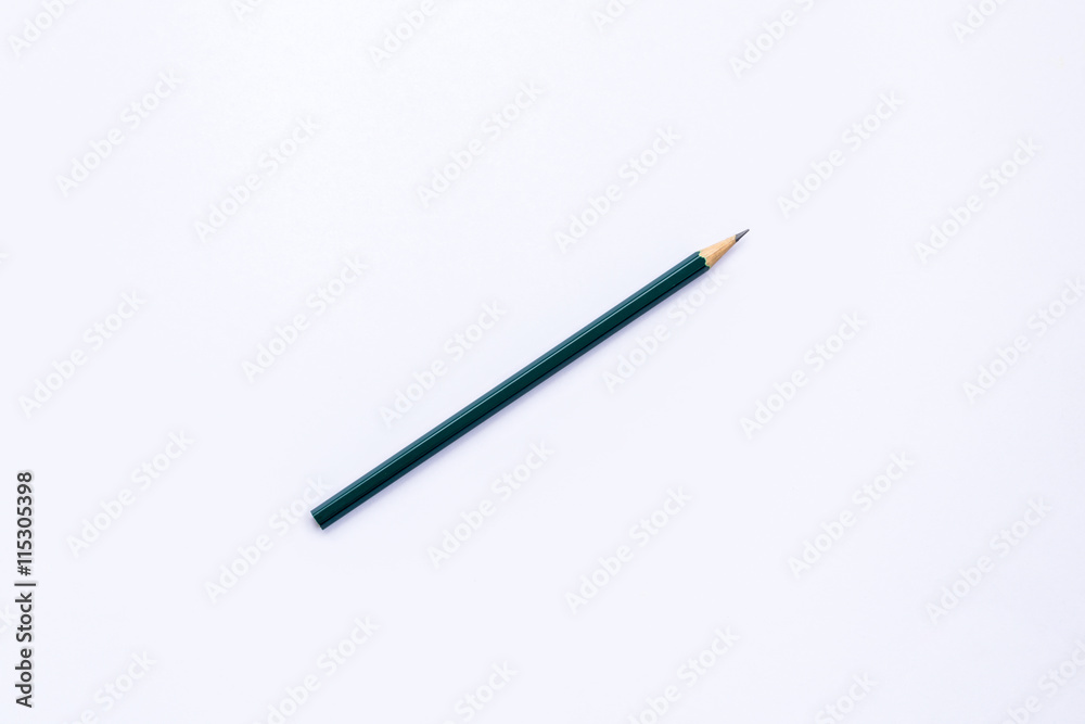 Wooden pencil isolated on white background.