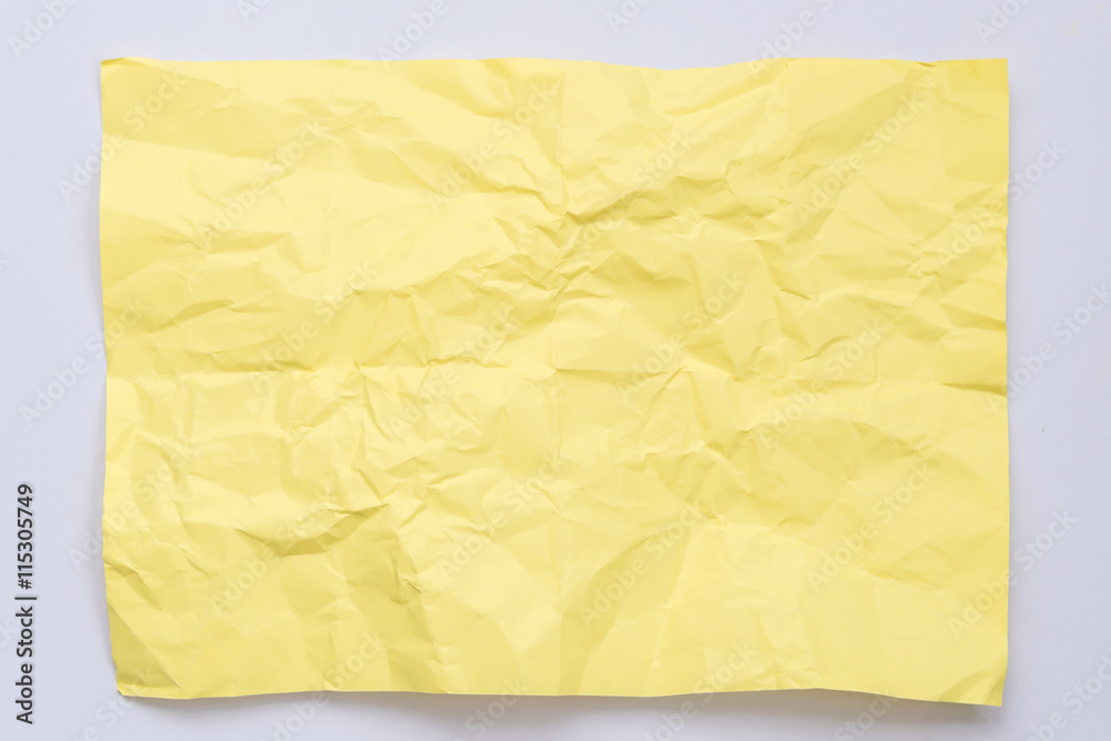 Fototapeta premium Closeup of crumpled paper isolated on white background.