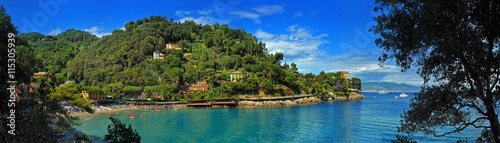 Fototapeta Naklejka Na Ścianę i Meble -  panoramic view of Italian Riviera gulf near Santa Marherita
