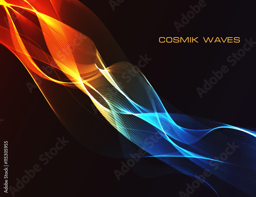 Colorful Light Wave background. Vector