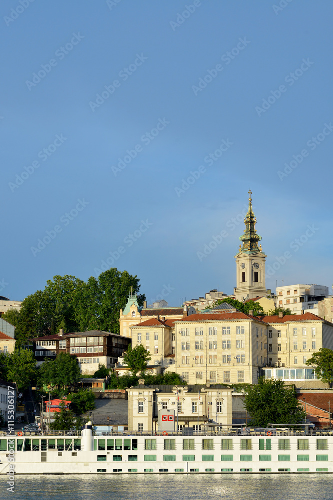 Belgrade, view form the river to the oldest buildings in city ce
