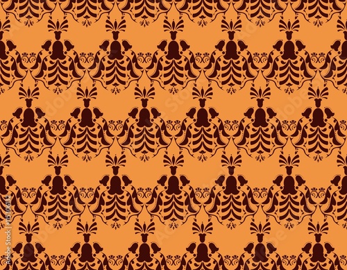 Vintage Abstract geometric floral classic pattern ornament. Vector background...