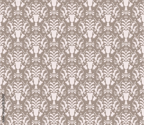 Vintage Floral classic pattern ornament. Vector background for cards, web, fabric, textures, wallpapers, tile, mosaic. Cream color