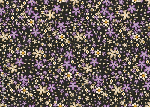 Flowers pattern background composition. Vector