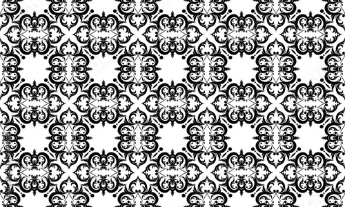 Vintage Abstract geometric floral classic pattern ornament. Vector background for cards, web, fabric, textures, wallpapers, tile, mosaic. Black color