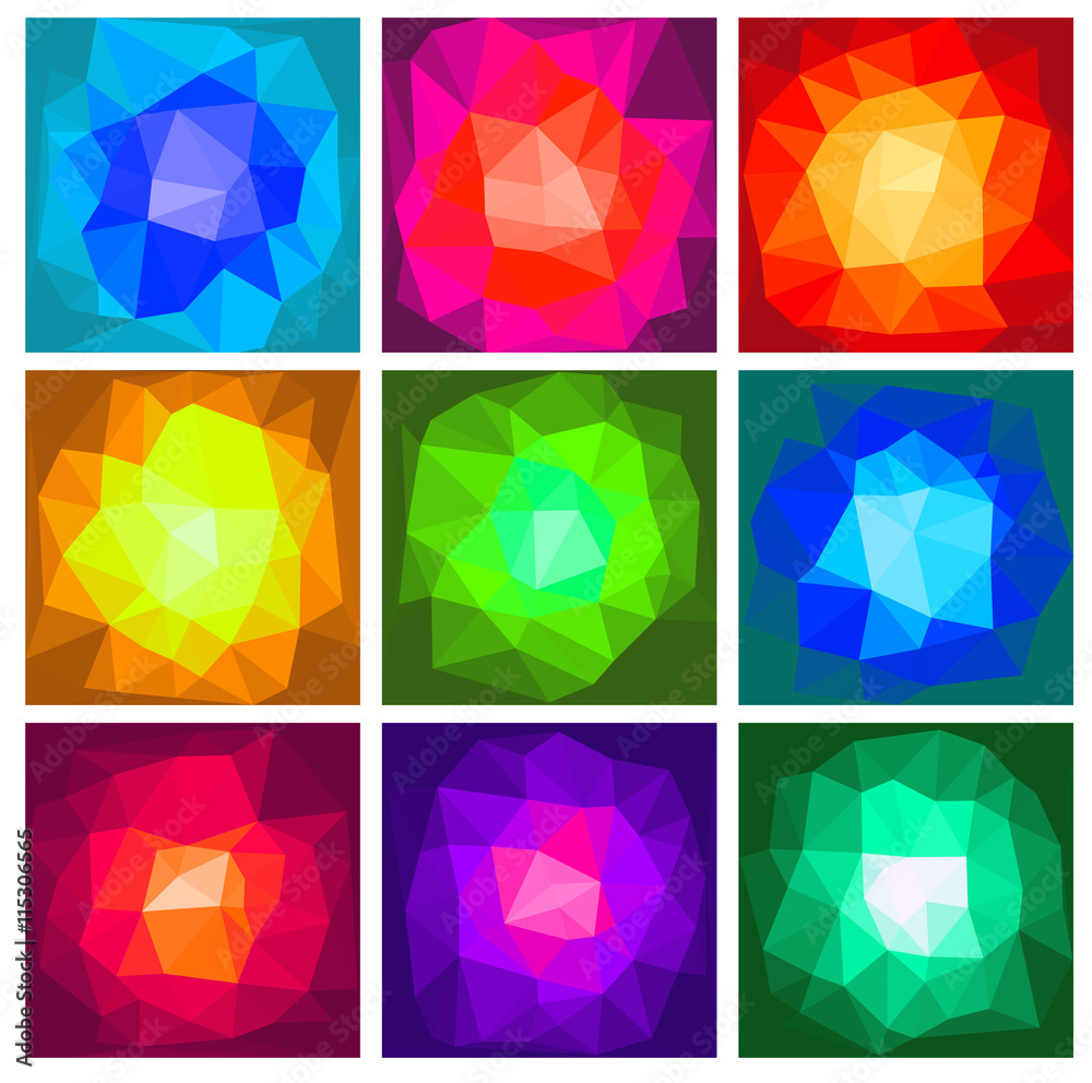 Set polygon abstract background for presentations, creativity, design brochures and websites Set polygon abstract background for presentations, creativity, design brochures and websites