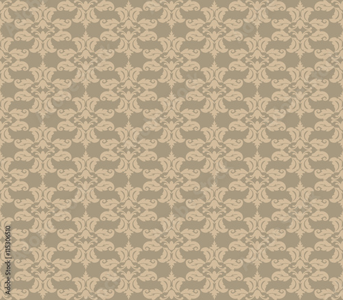 Vintage Abstract floral classic pattern ornament. Vector background for cards, web, fabric, textures, wallpapers, tile, mosaic. Beige color