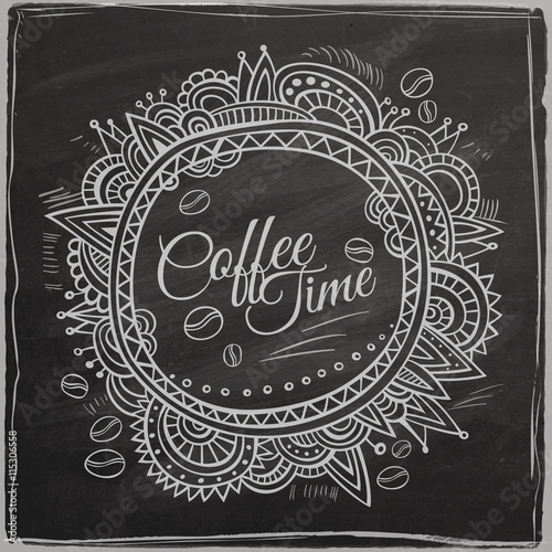 Coffee time decorative border