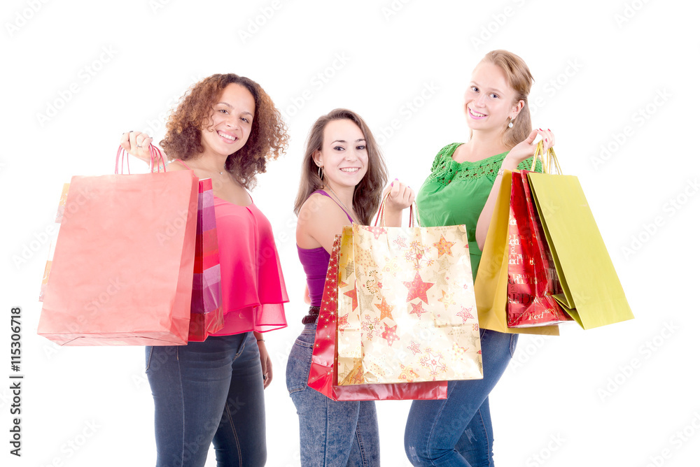teenage friends shopping