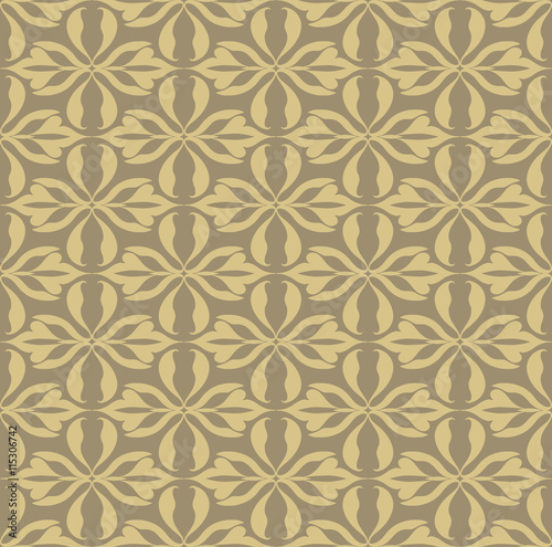 Vintage Abstract geometric floral classic pattern ornament. Vector background for cards, web, fabric, textures, wallpapers, tile, mosaic. Brown color ornament