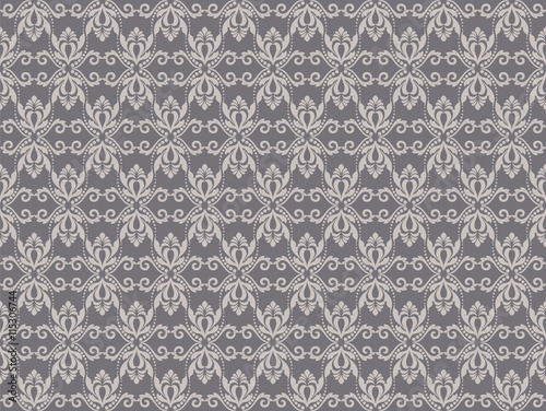 Vintage Abstract geometric floral classic pattern ornament. Vector background for cards, web, fabric, textures, wallpapers, tile, mosaic. Taupe color