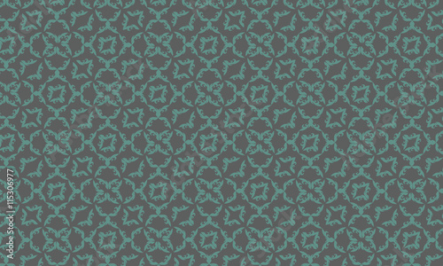 Abstract Floral ornament pattern background. Green color. Vector