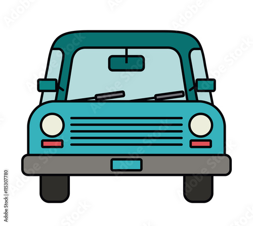 car drawing front isolated icon design