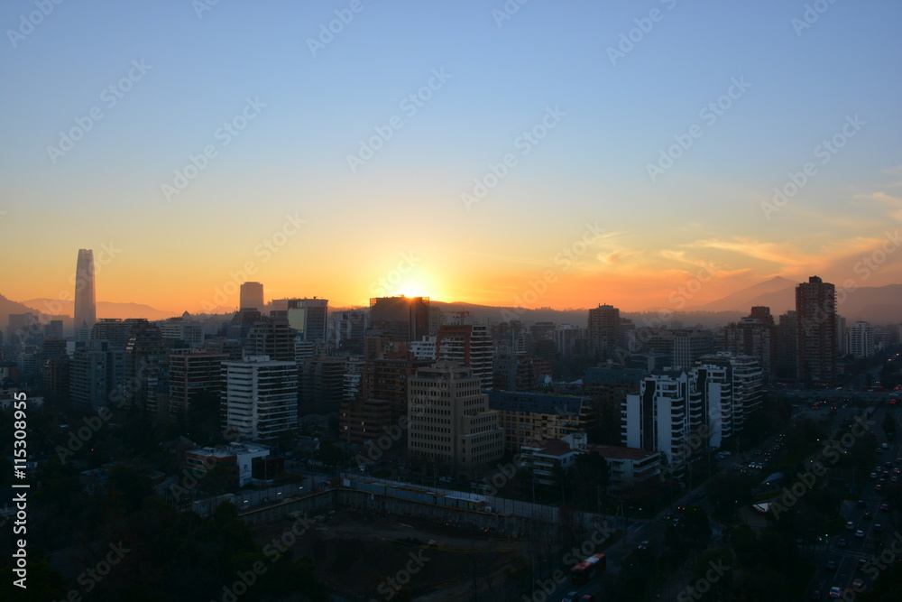 sunset in Santiago Chile