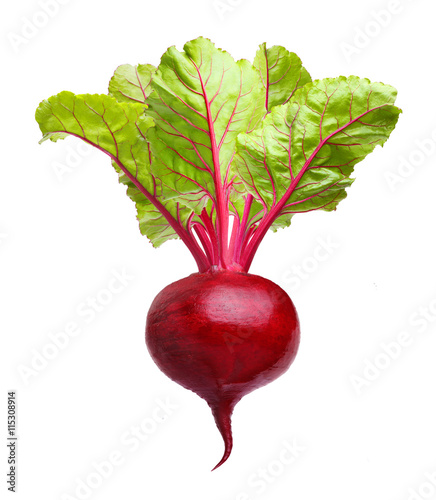 Beetroot with leaves isolated