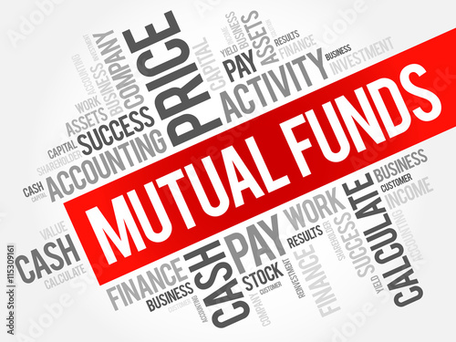 Mutual Funds word cloud collage, business concept background
