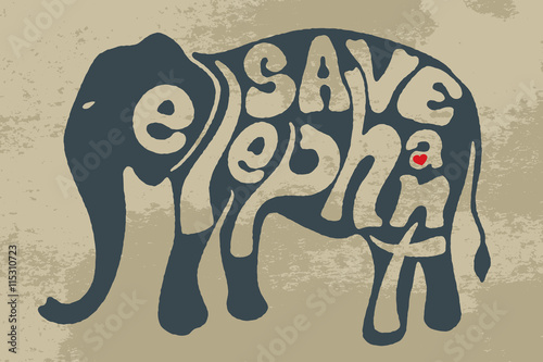 Photography Save elephant lettering in shape of elephant.