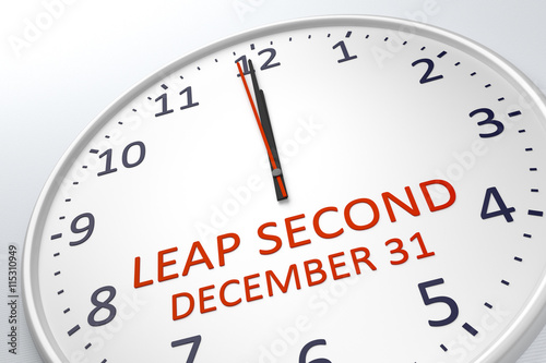 a clock showing leap second at december 31 photo