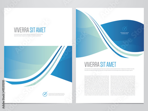 Brochure, annual report, magazine cover, flyer, poster vector template. Modern blue corporate design.