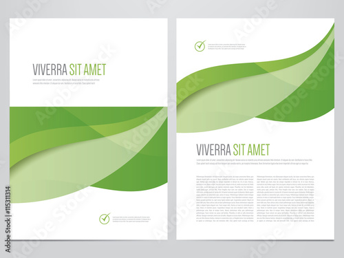 Brochure, annual report, magazine cover, flyer, poster vector template. Modern green corporate design.