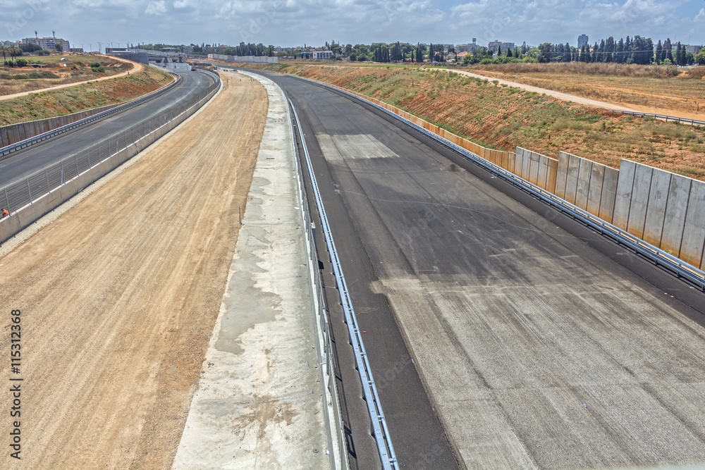 Paving a new road.
Paving a new road.