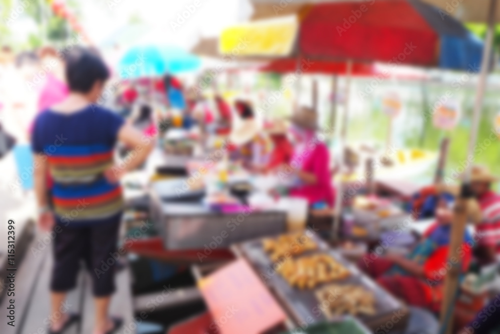 Blurred abstract background of Floating Market in Thailand Blurred abstract background of Floating Market in Thailand