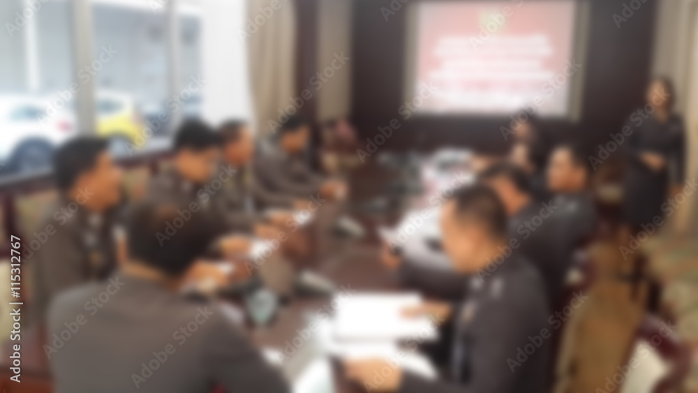 Blurred abstract background of meeting