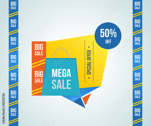 Super Sale banner on colorful background. photo