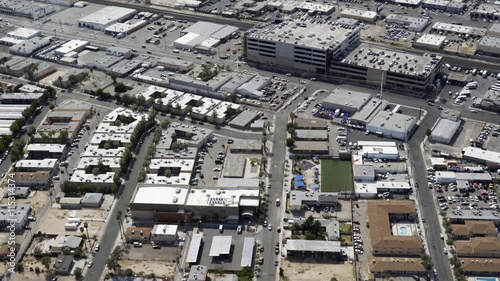 aerial view of a busy city below