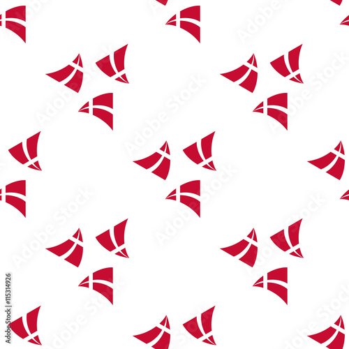 Seamless pattern of stylized flying flags of Denmark. Constitution or National Day flat seamless pattern. Colors of Danish flag. Happy Constitution day of Denmark background.
