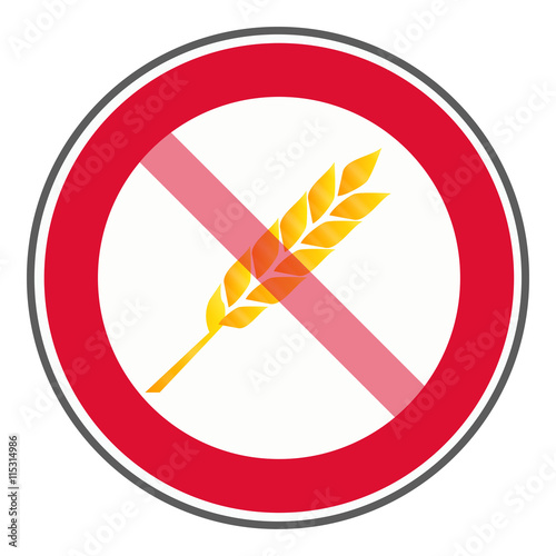 Weizen Frei Schild rot durchgestrichen