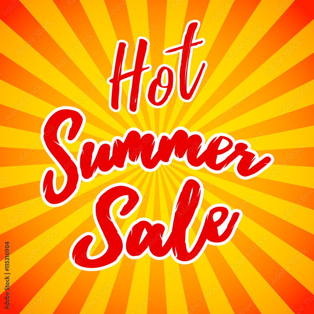Fototapeta premium Vector hot summer sale template banner.