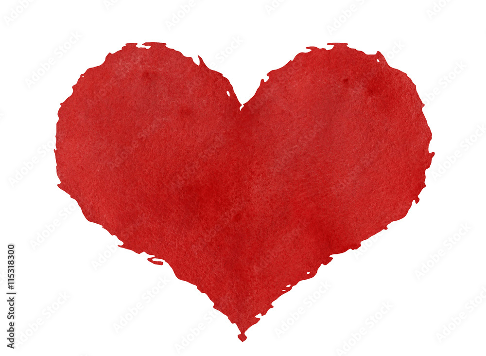 Red watercolor heart