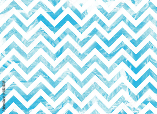 Watercolor blue marble stripes background, chevron.