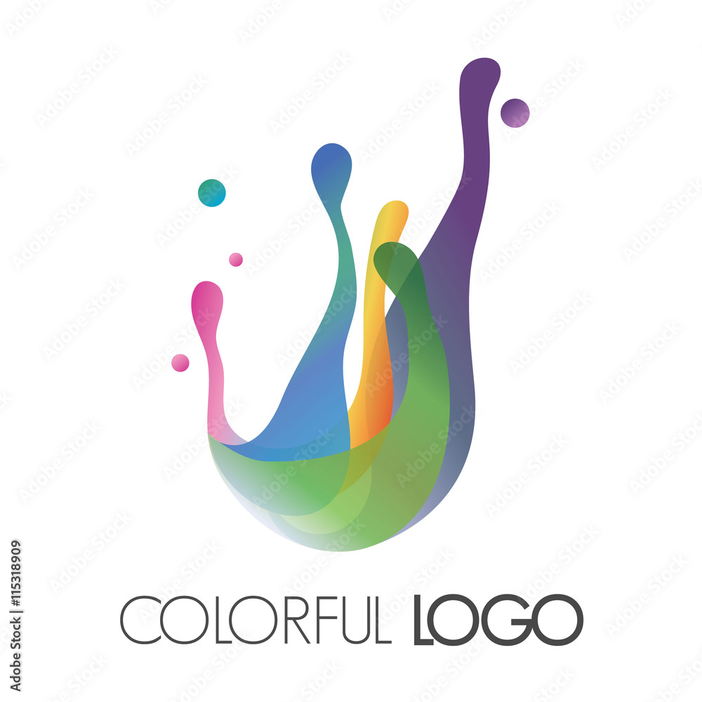 template vector colorful logo made of bright splashes