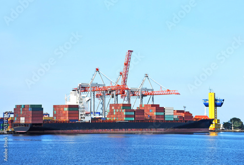 Cargo crane and ship