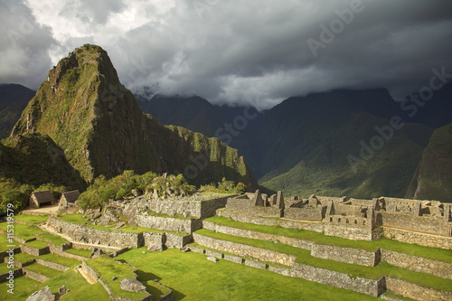 Ruins of Lost Incan City Machu Picchu and Wayna Picchu near Cusco in Peru