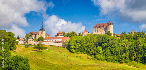 Obraz na płótnie Medieval town of Gruyeres, Fribourg, Switzerland w salonie