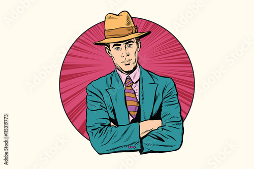 Retro male gentleman in the hat