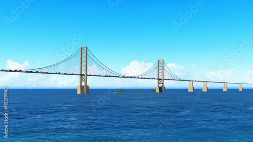 Big Bridge sea 3D rendering © zozulinskyi