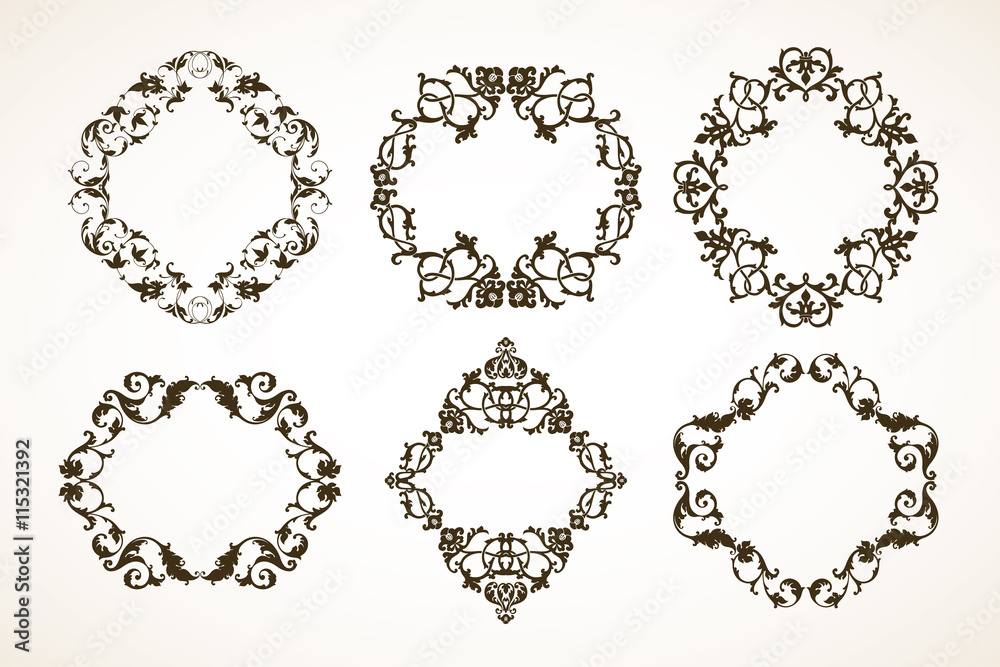 Set of decorative patterned frames