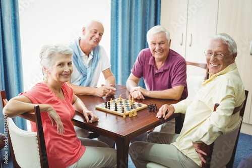 Seniors playing chess