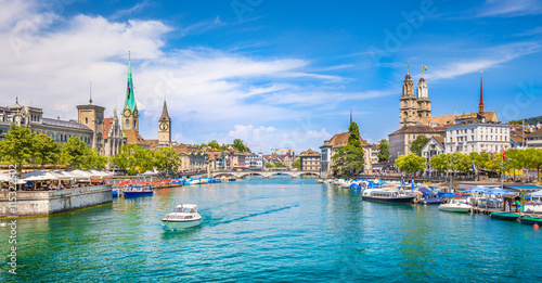 Zürich city center with river Limmat, Switzerland photo