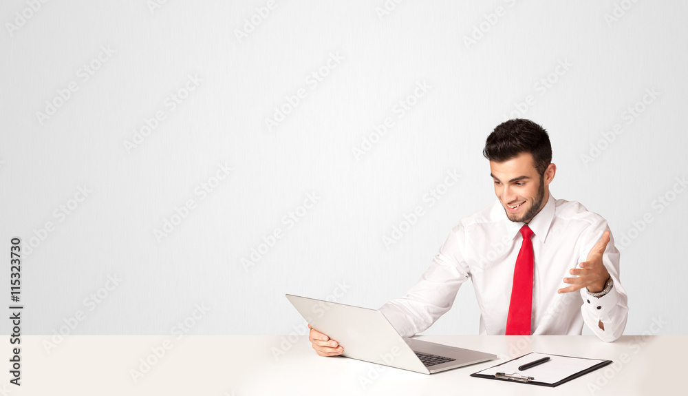 Business man with white background Business man with white background
