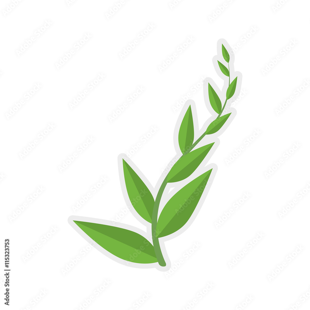 Nature and plant concept represented by green leaf icon. Isolated and flat illustration Nature and plant concept represented by green leaf icon. Isolated and flat illustration